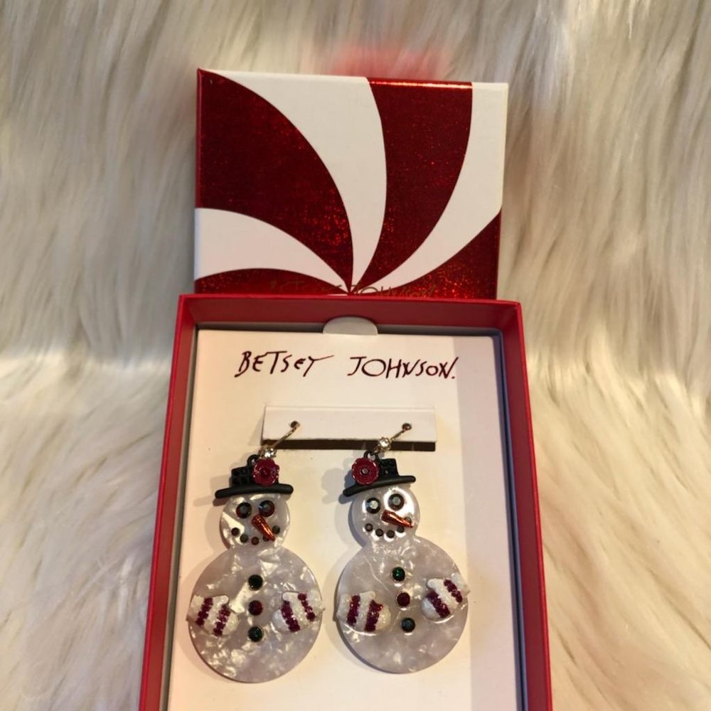Betsey Johnson Snowman Earrings